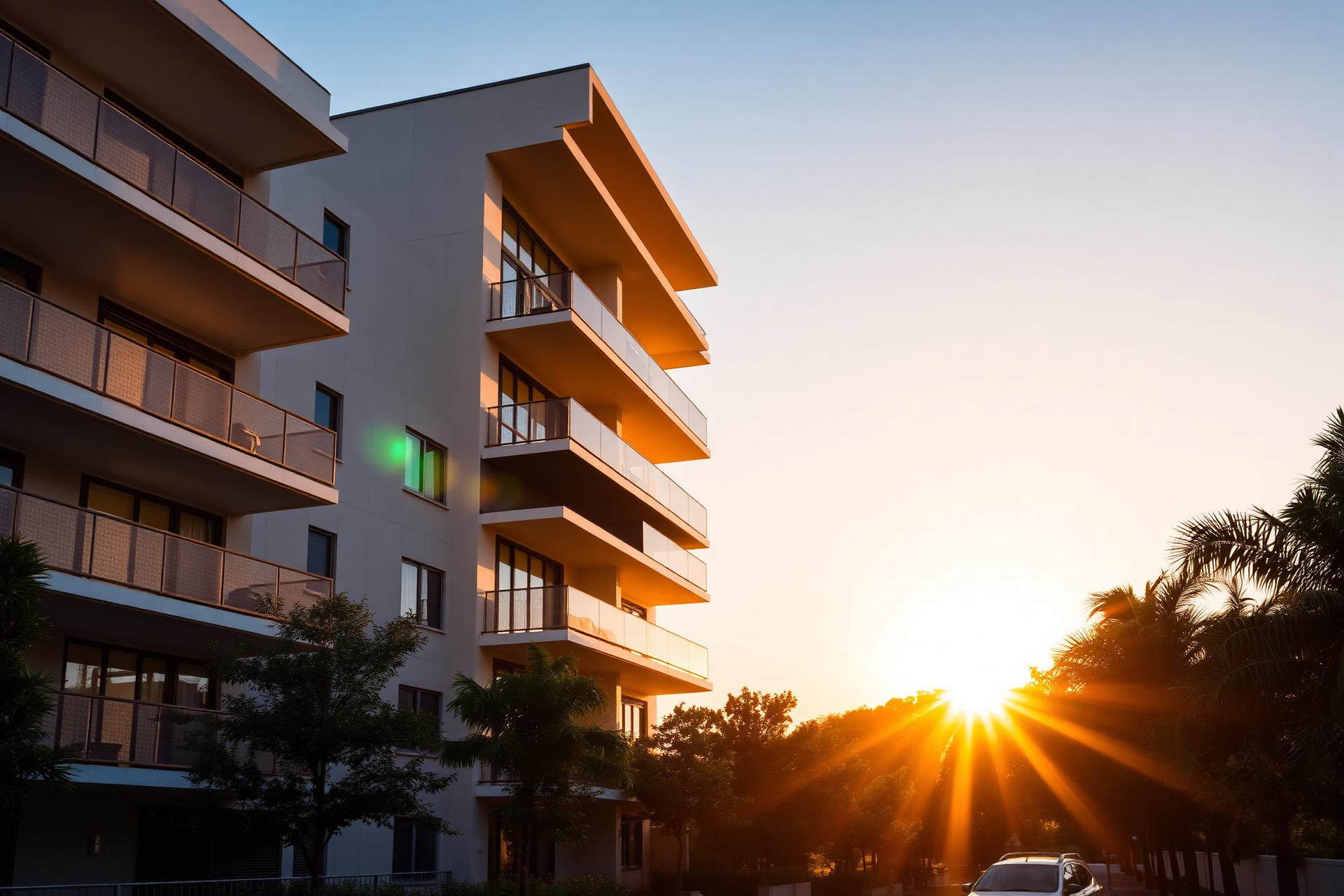 Empreendimento residencial em Ribeirão Preto ao entardecer